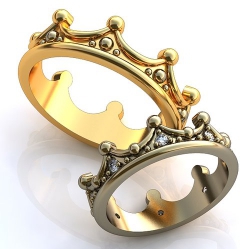 Купить Обручальные кольца Короны мини