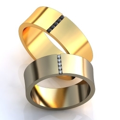 Купить Широкие обручальные кольца с дорожкой бриллиантов