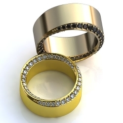 Купить Широкие обручальные кольца c бриллиантами
