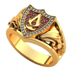 Купить Перстень Ассасин с рубинами и бриллиантами