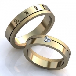 Купить Обручальные кольца с бриллиантом Руны
