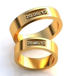 Купить Обручальные кольца с датой свадьбы