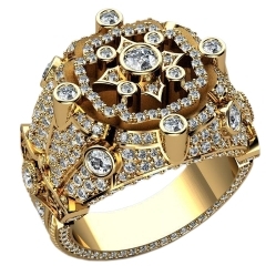 Купить Перстень с бриллиантами и рубином