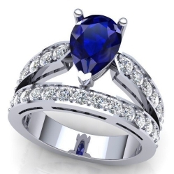 Купить Помолвочное кольцо с сапфиром и бриллиантами