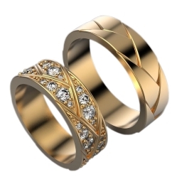 Купить Обручальные кольца с бриллиантами