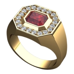 Купить Перстень с рубином и бриллиантами