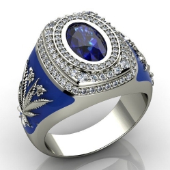 Купить Перстень с сапфиром, бриллиантами и эмалью